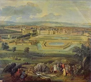 Palace and Park of Versailles Collection: View of the Palace of Fontainebleau from the Parterre of the Tiber, 1722 (oil on canvas)