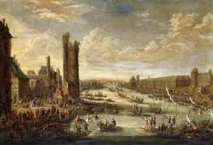 A View of Paris looking toward the Louvre and the Tour de Nesle, 1671-77 (oil on canvas) A View of Paris looking toward the Louvre and the Tour de Nesle, 1671-77 (oil on canvas)