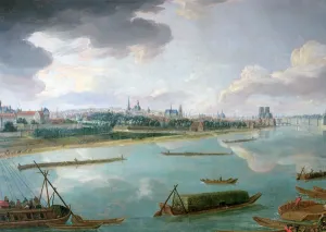 View of Paris from the Quai de la Rapee (oil on canvas) (detail of 168381) View of Paris from the Quai de la Rapee (oil on canvas) (detail of 168381)