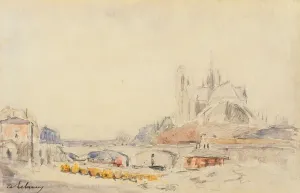 View of the Pont de la Tournelle and Notre-Dame de Paris (w/c on paper) View of the Pont de la Tournelle and Notre-Dame de Paris (w/c on paper)