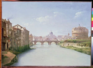 View of the Ponte and Castel Sant'Angelo in Rome (oil on canvas)