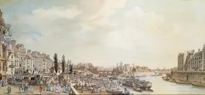 View of the Port Saint-Paul, Paris, 1782 (w/c on paper) View of the Port Saint-Paul, Paris, 1782 (w/c on paper)