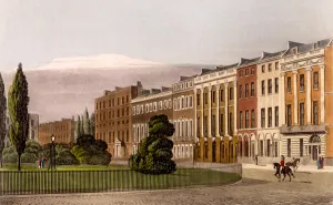 Terraced Houses Gallery: View of Portman Square, North Side, 1816 (engraving and aquatint)