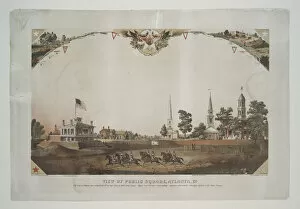 Atlanta Gallery: View of public square, Atlanta, Ga. 1864 (colour litho)