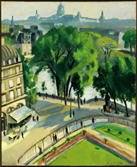 View of the Quai du Louvre, 1928 (oil on canvas)