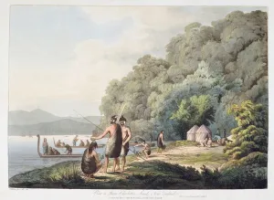 View in Queen Charlotte's Sound, New Zealand, from Views in the South Seas View in Queen Charlotte's Sound, New Zealand, from Views in the South Seas