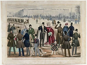 Images Dated 4th September 2007: A view in Regents Park, London, showing Winter Fashions in 1840 and 1841