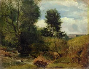View on the River Sid, near Sidmouth, c.1852 (oil on paper on board) View on the River Sid, near Sidmouth, c.1852 (oil on paper on board)
