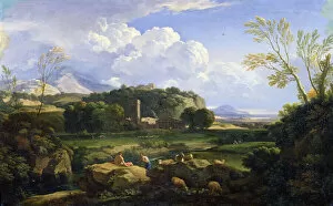 View of the Roman Campagna (oil on canvas)