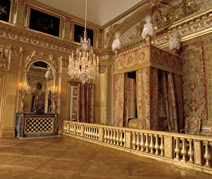 View of the room of King Louis XIV (1638-1715) in Versailles View of the room of King Louis XIV (1638-1715) in Versailles