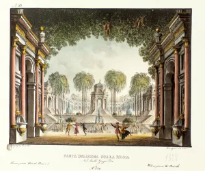 View of the Royal Court of the Palace of Genghis Khan. Scenography for the ballet View of the Royal Court of the Palace of Genghis Khan. Scenography for the ballet
