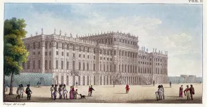 View of the Schonbrunn Palace seen from the gardens, early 19th century View of the Schonbrunn Palace seen from the gardens, early 19th century