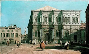 View of the school San Rocco (Saint Roch) in Venice Painting by Giovanni Antonio Canal View of the school San Rocco (Saint Roch) in Venice Painting by Giovanni Antonio Canal