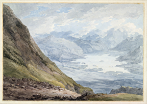 View from Skiddaw over Derwentwater (w/c over pencil on paper) View from Skiddaw over Derwentwater (w/c over pencil on paper)