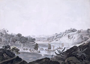 View of Some-Cheon on French Island, taken from Danes Island, China, 1793-94 (w / c