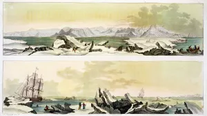View of Spitsbergen with The Dorothea (colour engraving) View of Spitsbergen with The Dorothea (colour engraving)