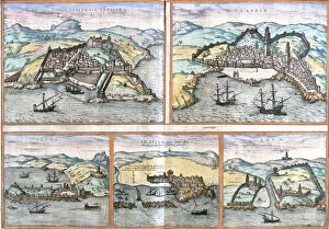 Maps Collection: View of Tangier (Tangiara) and Safi (Tzaffin) in Morocco