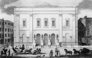 Front View of the Theatre Royal Drury Lane, 1812 (etching) Front View of the Theatre Royal Drury Lane, 1812 (etching)