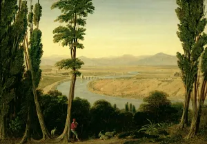 A View of the Tiber and the Roman Campagna from Monte Mario, 1829 (oil on paper laid A View of the Tiber and the Roman Campagna from Monte Mario, 1829 (oil on paper laid