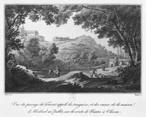 View of the torrent known as La Sanguese and the ruins of the house of Abelard at the View of the torrent known as La Sanguese and the ruins of the house of Abelard at the