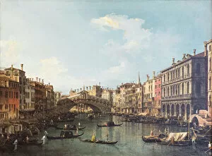Rialto Bridge, Venice Gallery: View of Venice with the Rialto bridge, 1735-1740 (oil on canvas)