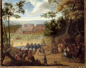 View of Versailles in 1664 with the King of France Louis XIV (1638-1715 View of Versailles in 1664 with the King of France Louis XIV (1638-1715