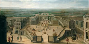 Palace and Park of Versailles Collection: View of Versailles from the Place d Armes (oil on canvas)