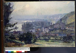 View of Vetheuil, Sunset, 1897 (oil on canvas) View of Vetheuil, Sunset, 1897 (oil on canvas)