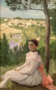 View of the village, Castelnau, 1868 (oil on canvas) View of the village, Castelnau, 1868 (oil on canvas)