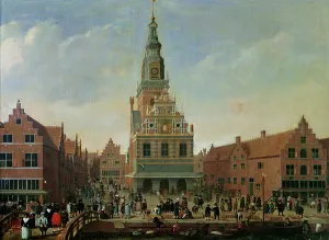 View of the Weighhouse and the Cheese Market at Alkmaar (oil on canvas) View of the Weighhouse and the Cheese Market at Alkmaar (oil on canvas)
