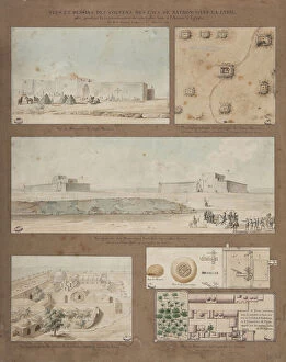 Maps Collection: Six views and drawings of Lake Natron in Libya, made during the reconnaissance mission of