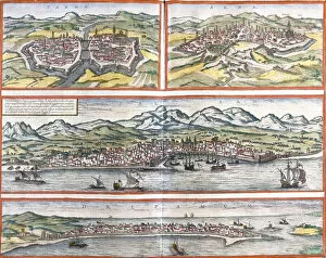 Views of Parma (Parma), Siena (Sena), Palermo (Panhormus) and Trapani (Drepanum) (Sicily)