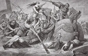Vikings on a plundering expedition in the 9th century (engraving) Vikings on a plundering expedition in the 9th century (engraving)