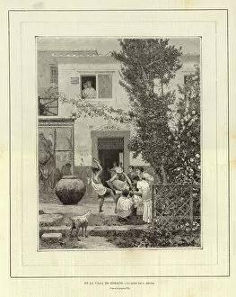 At the Villa of Horace (engraving)