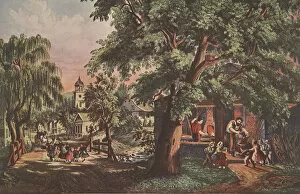 The Village Blacksmith, pub. 1864, Currier & Ives (colour litho)