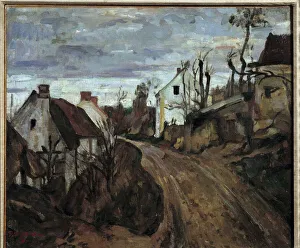 A village road to Auvers-sur-Oise (Auvers sur Oise) Painting by Paul Cezanne (1839-1906 A village road to Auvers-sur-Oise (Auvers sur Oise) Painting by Paul Cezanne (1839-1906
