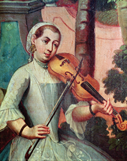 A Violinist, detail from a screen (oil on canvas) A Violinist, detail from a screen (oil on canvas)