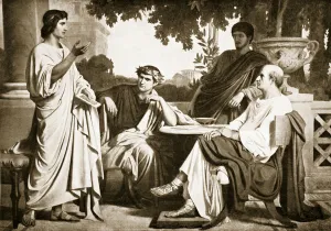 Virgil, Horace and Varius at the house of Maecenas (litho) Virgil, Horace and Varius at the house of Maecenas (litho)