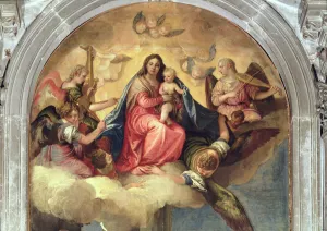 Virgin and Child with angel musicians (oil on canvas) (detail of 33414) Virgin and Child with angel musicians (oil on canvas) (detail of 33414)