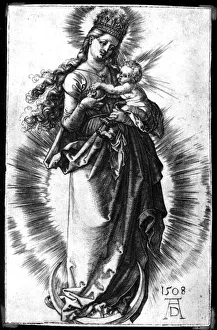 The Virgin and Child on a Crescent with a Starry Crown, 1508 (engraving) The Virgin and Child on a Crescent with a Starry Crown, 1508 (engraving)