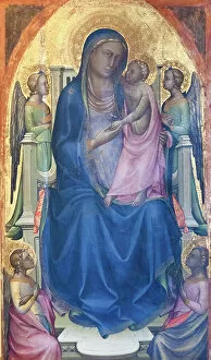 Religious Imagery Gallery: Virgin with child enthroned with four angels, 1402-03 (oil on panel)
