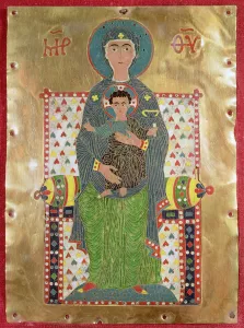 Virgin and Child Enthroned (gold & cloisonne enamel) Virgin and Child Enthroned (gold & cloisonne enamel)