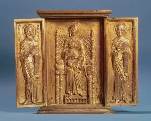 The Virgin and Child Enthroned, between St. Gregory Nazianzus and St. John Chrysostom The Virgin and Child Enthroned, between St. Gregory Nazianzus and St. John Chrysostom
