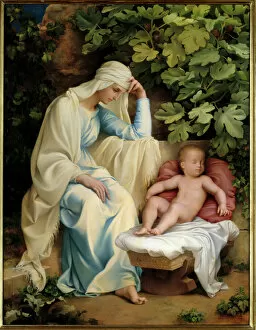 Virgin and child. Painting by Edmond Lechevallier-Chevignard (Lechevallier Chevignard