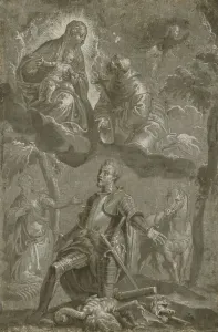 The Virgin and Child with Saint Francis and Saint George, (pen and brown ink The Virgin and Child with Saint Francis and Saint George, (pen and brown ink
