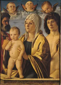 The Virgin and Child with St. Peter and St. Sebastian, c.1487 (oil on panel) The Virgin and Child with St. Peter and St. Sebastian, c.1487 (oil on panel)