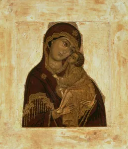 Virgin of the Don embracing the blessing Christ Child, Russian icon, 17th century (panel) Virgin of the Don embracing the blessing Christ Child, Russian icon, 17th century (panel)