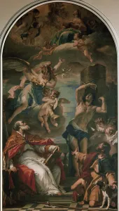 The Virgin in glory with Archangel Gabriel, St Eusebius The Virgin in glory with Archangel Gabriel, St Eusebius