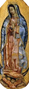 The Virgin of the Guadaloupe, (oil and mother of pearl on panel) The Virgin of the Guadaloupe, (oil and mother of pearl on panel)