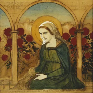 The Virgin Mary in the Rosegarden; Jungfru Maria i Rosengard, (pencil and watercolour) The Virgin Mary in the Rosegarden; Jungfru Maria i Rosengard, (pencil and watercolour)